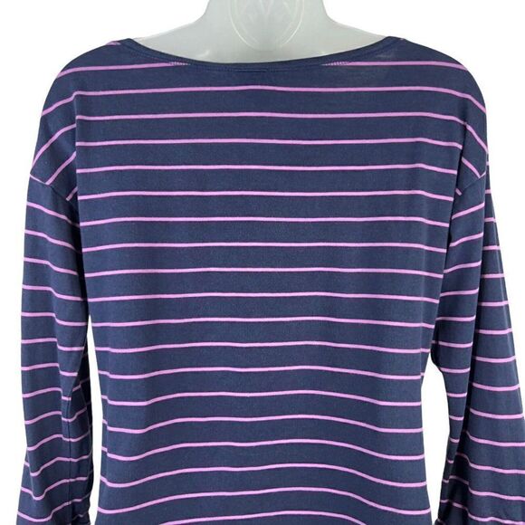 Patagonia Top Shallow Seas Size Medium Navy Blue Purple Striped Long Sleeve - Picture 5 of 10